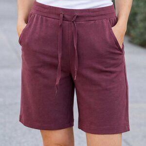 💜 Eddie Bauer Women’s Lounge Shorts | Size L/G | Burgundy/Wine Drawstring 💜